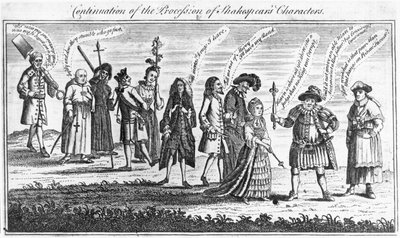 Continuation de la procession des personnages de Shakespeare lors des célébrations du Jubilé, 1769 - English School